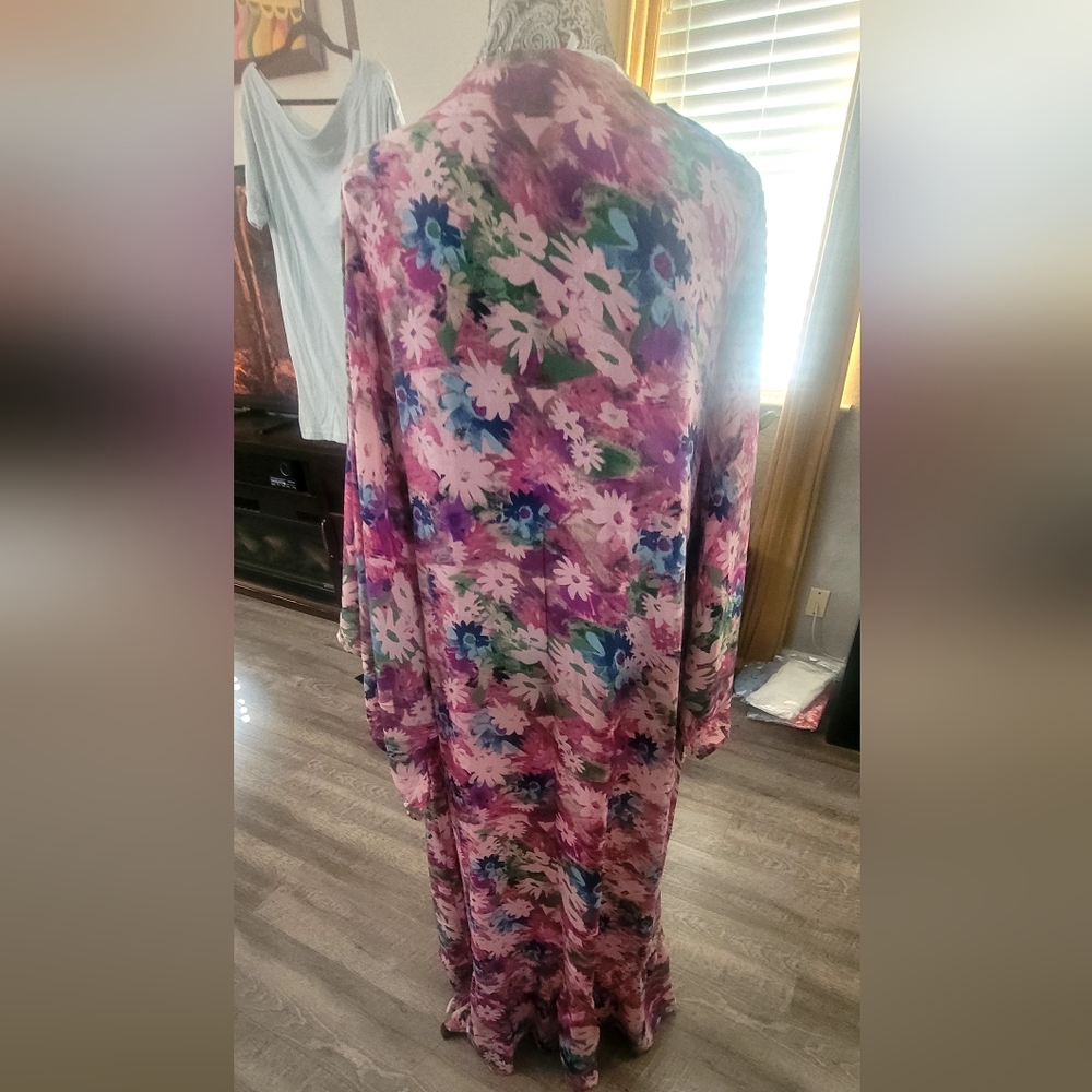Karma Highway BEAUTIFUL Floral Kimono Cardigan With POCKETS!      B5 - Picture 4 of 8